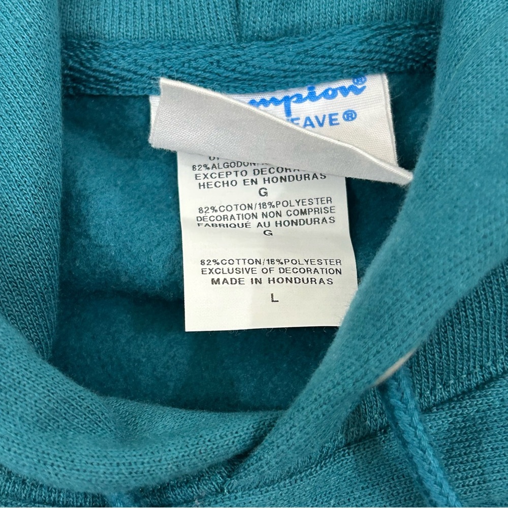 Champion Life Reverse Weave Teal Heavyweight Pullover Hoodie Sweatshirt Men’s L - Picture 5 of 12